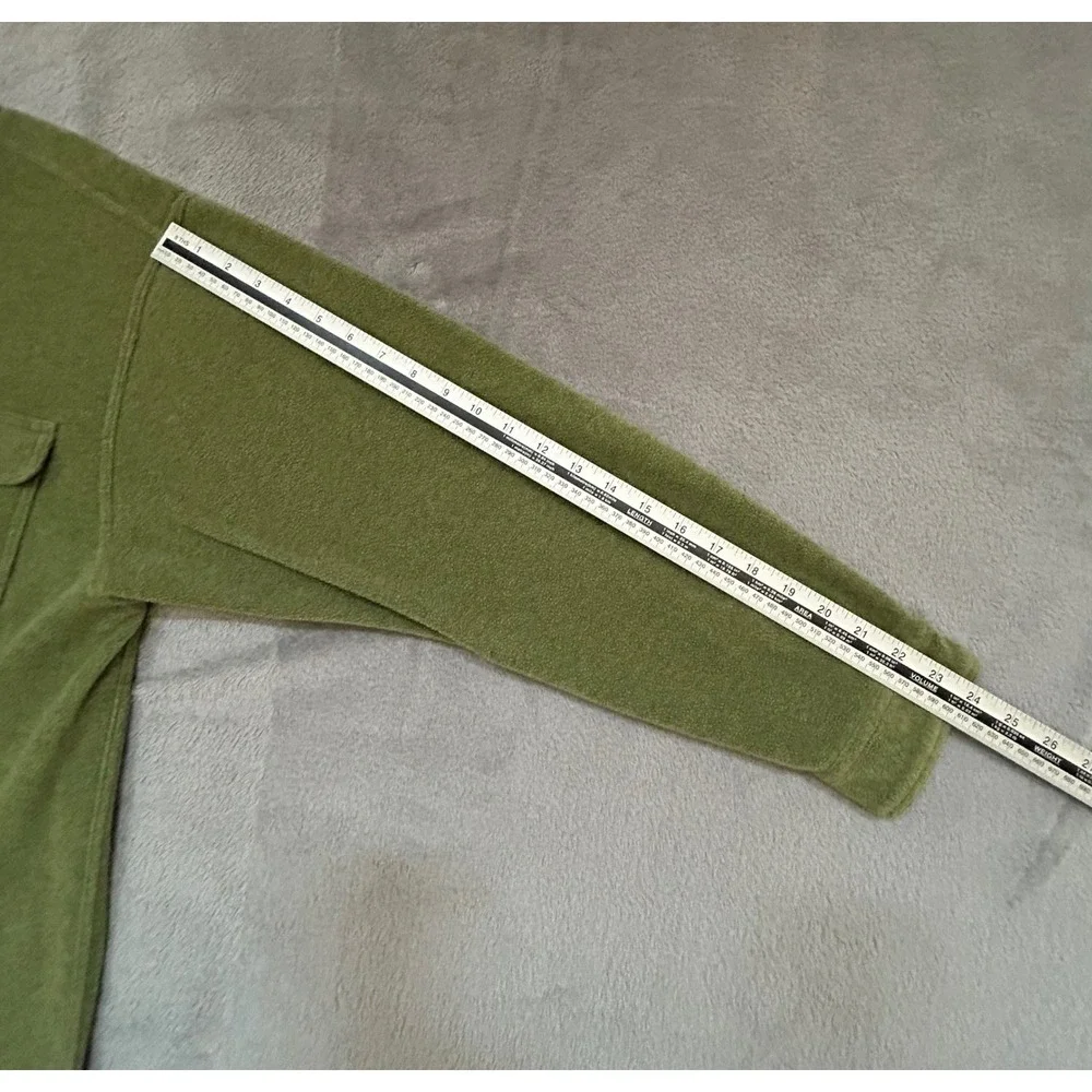 The North Face Fleece Shirt Jacket Mens Medium Green Button Front Shacket